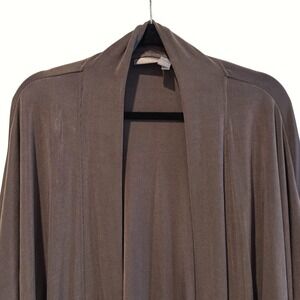 Travelers by Chicos Cardigan Acetate Spandex Blend Open Front Draped Size 12 (2)